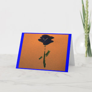 Customisable Blue Rose Greeting or Note Card