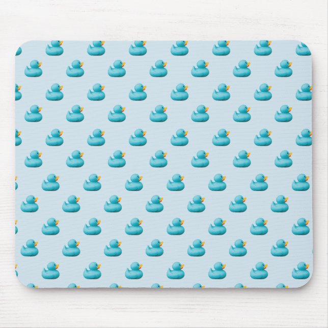 Customisable Blue Rubber Ducks by storeman Mouse Mat (Front)