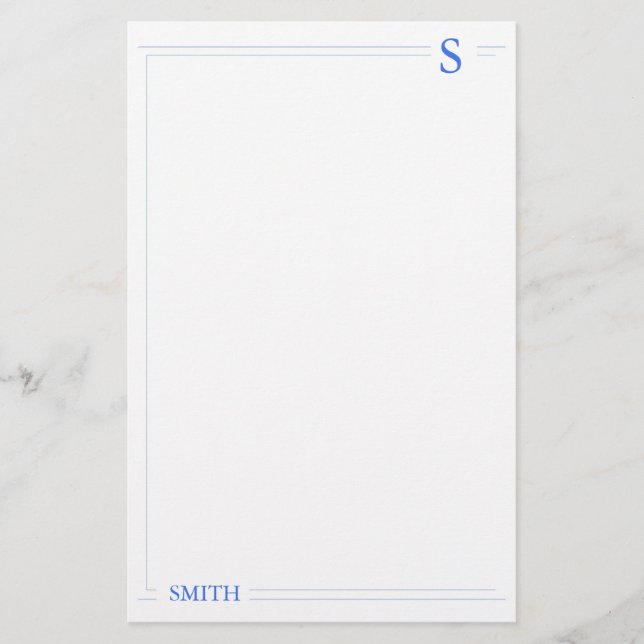 Customisable Blue Stationery (Front)