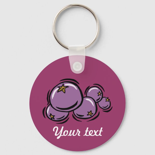 Customisable Blueberry Keychain (DARK) (Front)