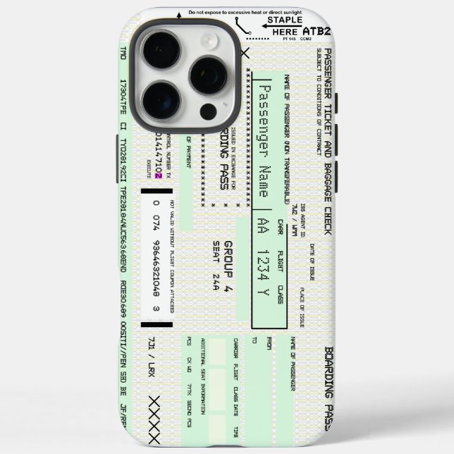 Customisable Boarding Pass Aviation Case-Mate iPhone Case (Back)