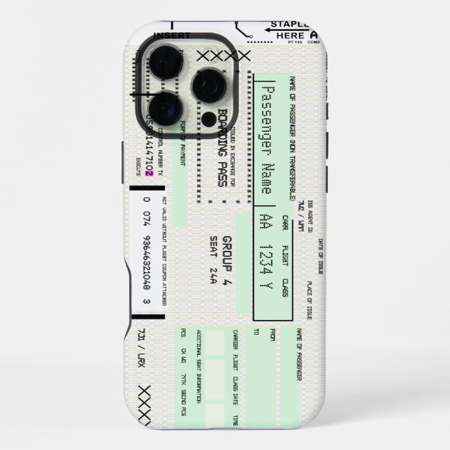Customisable Boarding Pass Aviation iPhone Case (Back)