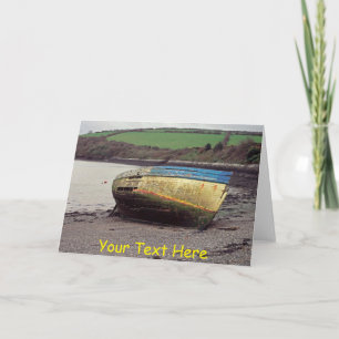Customisable boat wreck, Cornwall, UK Card
