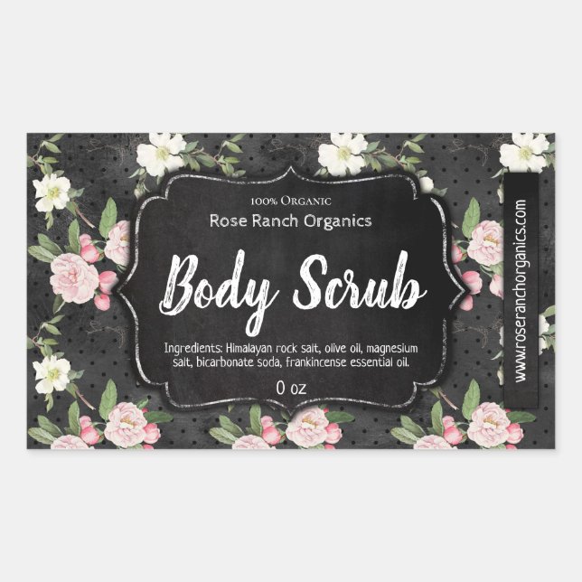 Customisable Body Scrub Label Handmade Business (Front)