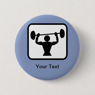 Customisable Bodybuilder / Weightlifter Logo 6 Cm Round Badge
