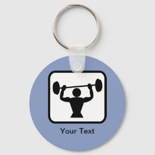 Customisable Bodybuilder / Weightlifter Logo Key Ring