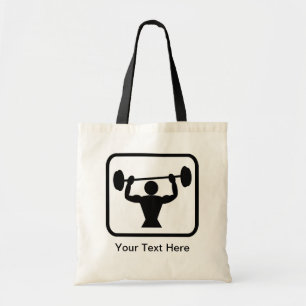 Customisable Bodybuilder / Weightlifter Logo Tote Bag