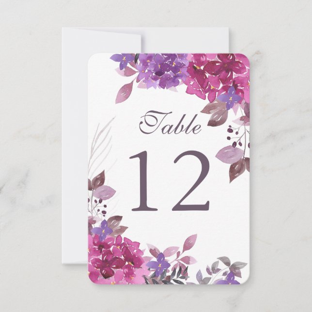 Customisable Boho Botanicals Table Number Cards (Front)