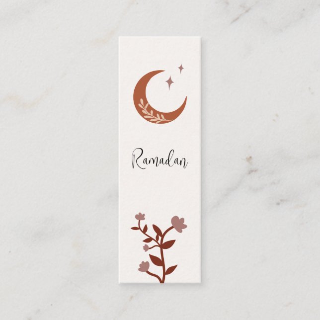 Customisable Boho Islamic Ramadan Mini Bookmark  Calling Card (Front)