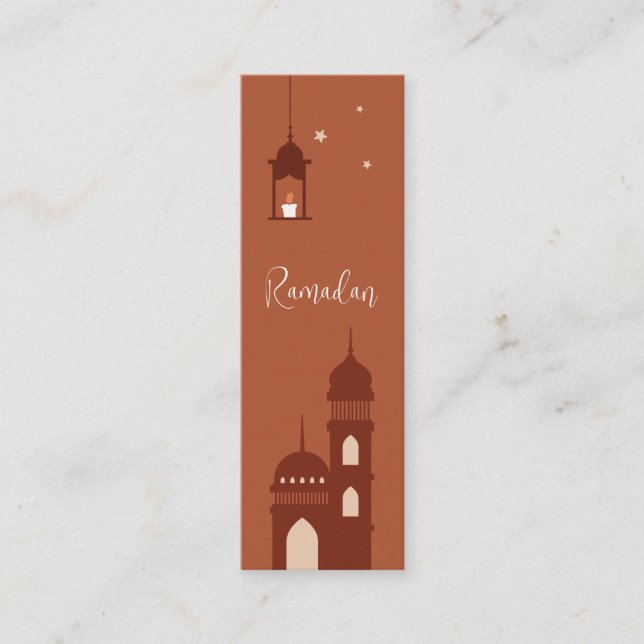 Customisable Boho Islamic Ramadan Mini Bookmark  Calling Card (Front)