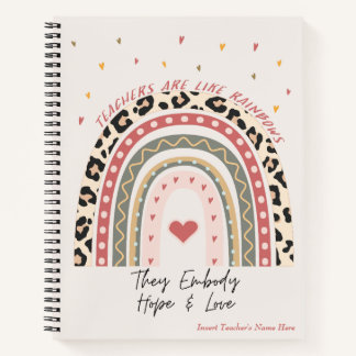 Customisable Boho Rainbow Quote - Teachers Notebook