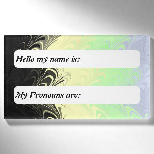 Customisable Boho Wavy Cassgender Pride Flag Name Tag