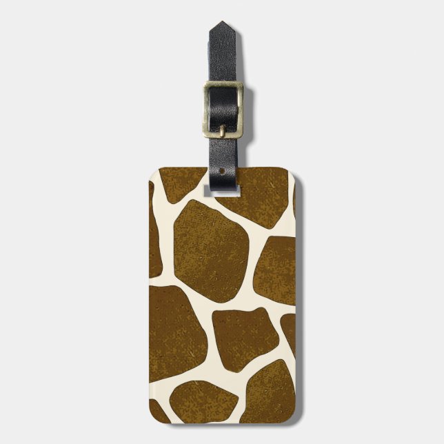 Customisable Bold Giraffe Print Luggage Tag (Front Vertical)
