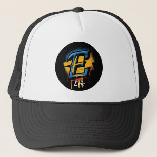 Customisable Bold Graffiti Letter 'E' Initial Trucker Hat