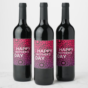 Customisable Bold Happy Mother's Day Modern Wine Label