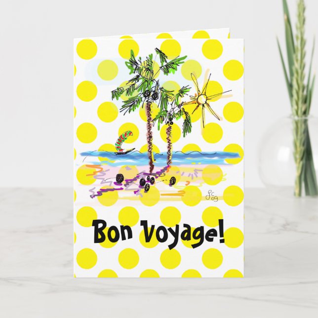 Customisable Bon Voyage Greeting Card by Ginette (Front)