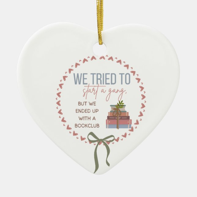 Customisable Book Club Ornament – Perfect Gift  (Front)