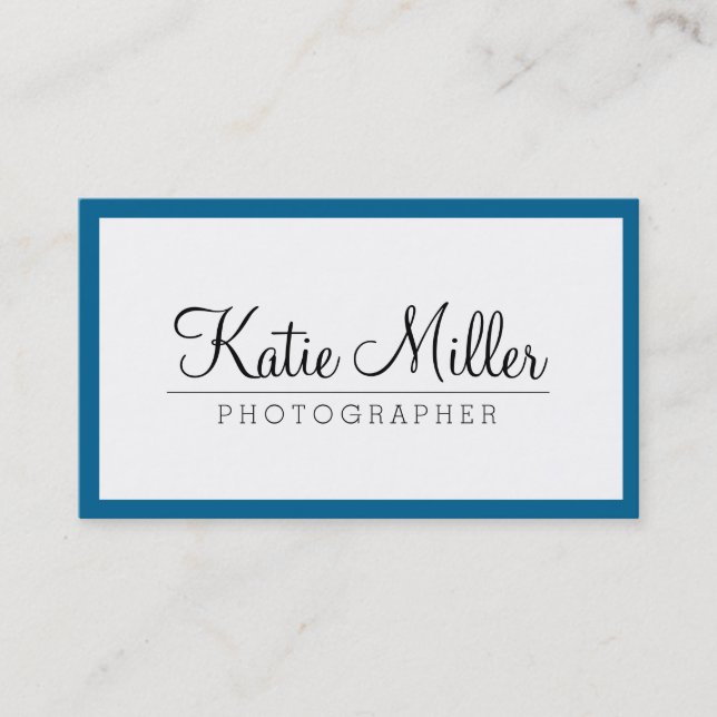 Customisable Border Colour Simple Business Card (Front)
