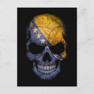 Customisable Bosnian Flag Skull Postcard