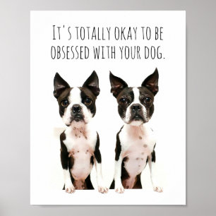 Customisable Boston Terrier Dog Pop Art Photo Post Poster