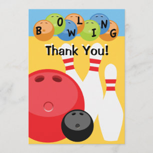 Customisable Bowling Thank You Card