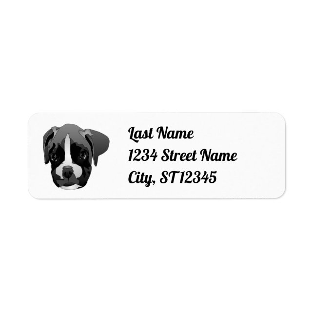 Customisable Boxer Dog Return Address Label (Front)
