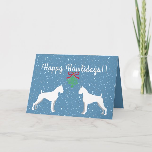 Customisable Boxer Holiday Card (Front)