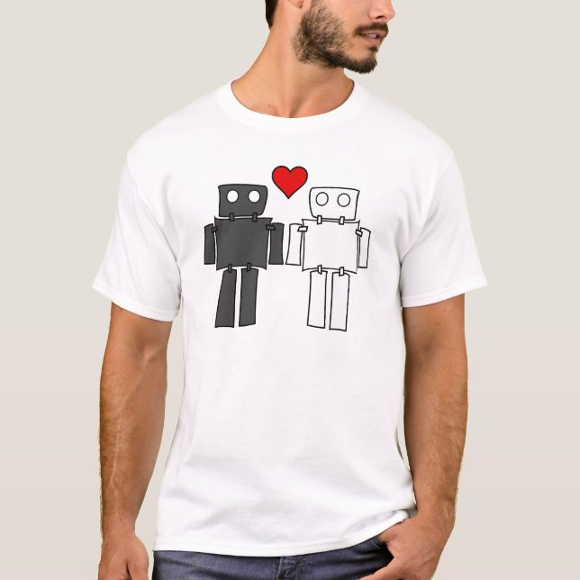 Customisable Boy Bots in Love T-Shirt (Front)