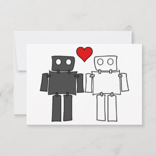 Customisable Boy Bots in Love  Thank You Card