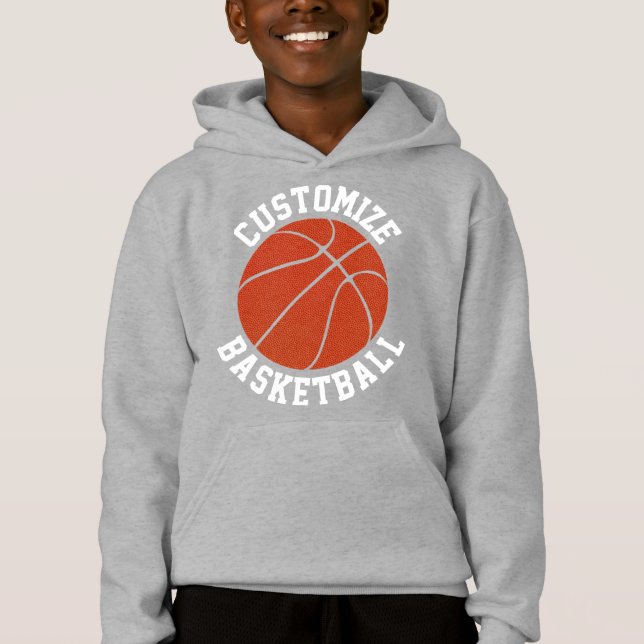 Customisable Boys Basketball Hoodie Sweatshirt (Front)