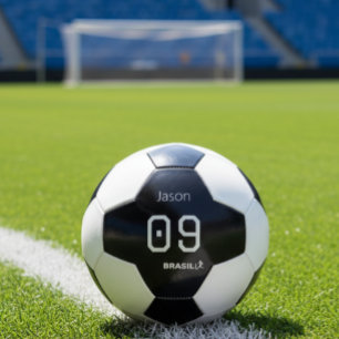 Customisable Brasil Soccer Monochromatic Gear Football