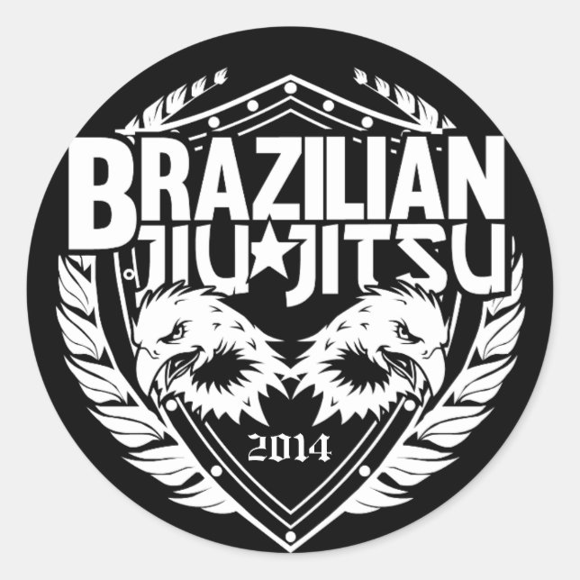 Customisable Brazilian Jiu-Jitsu Classic Round Sticker (Front)