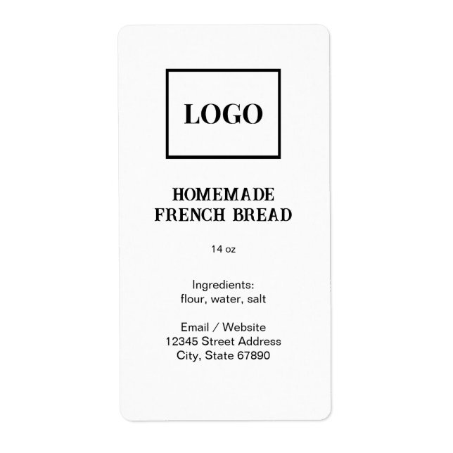 Customisable Bread Bakery Business Add Logo Food (Front)