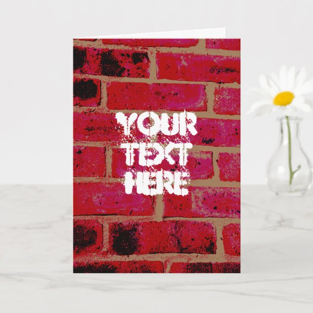 Customisable brick wall card (Small Plant)