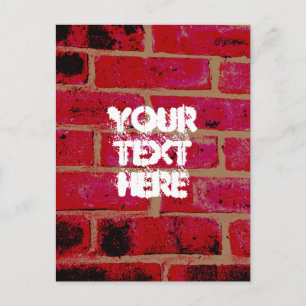 Customisable brick wall postcard