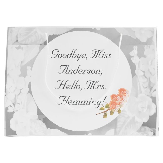 Customisable Bridal Shower Large Gift Bag (Front)