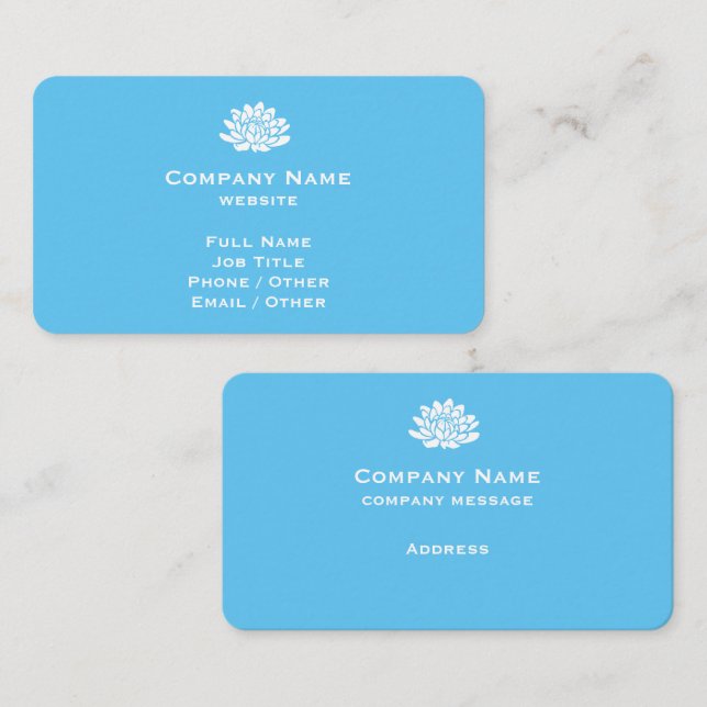 Customisable Bright Blue Business Card (Front/Back)