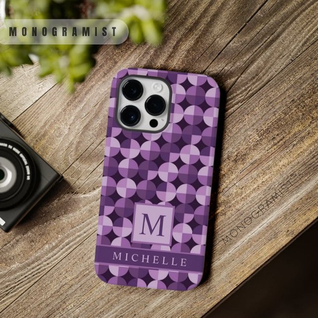 Customisable Bright Light Dark Purple Geometric  iPhone Case (Customizable Bright Light Dark Purple Geometric Case-Mate iPhone Case)