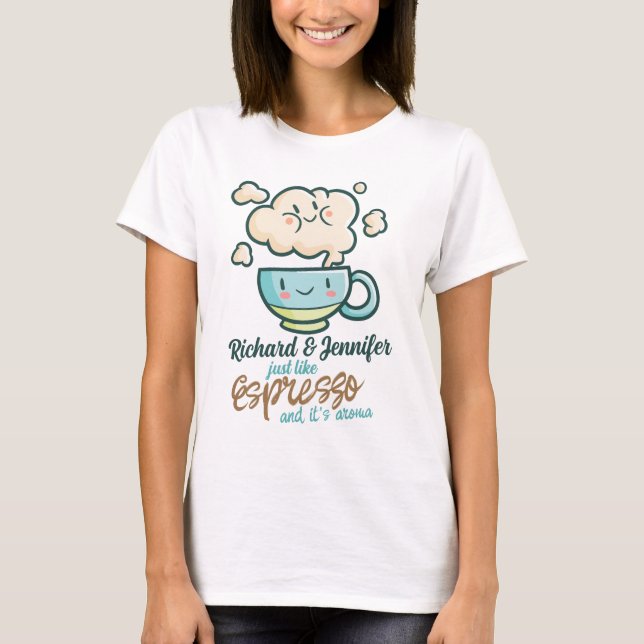 Customisable Brighten Your Mood with Espresso T-Sh T-Shirt (Front)