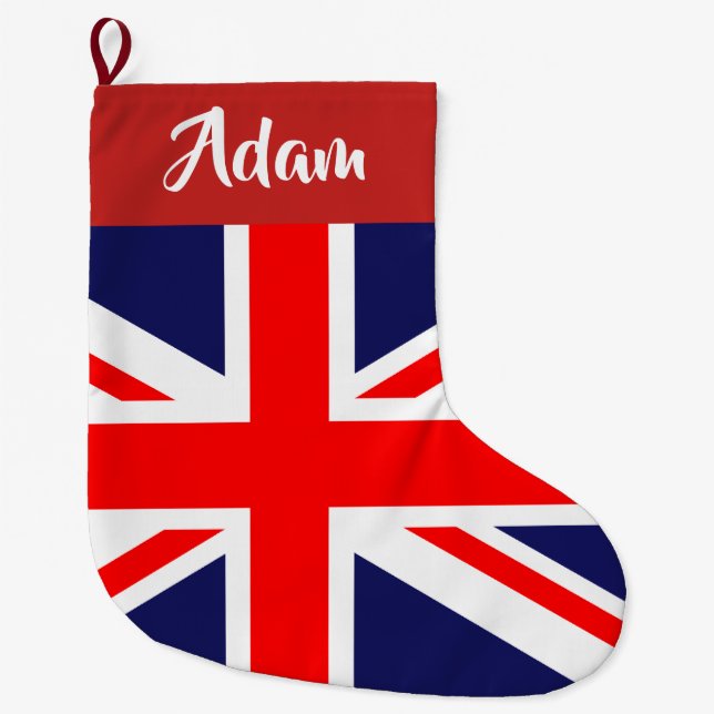 Customisable British Flag Large Christmas Stocking (Front)