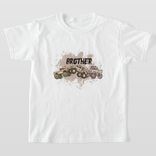 Customisable Brother Monster Truck Birthday Party T-Shirt