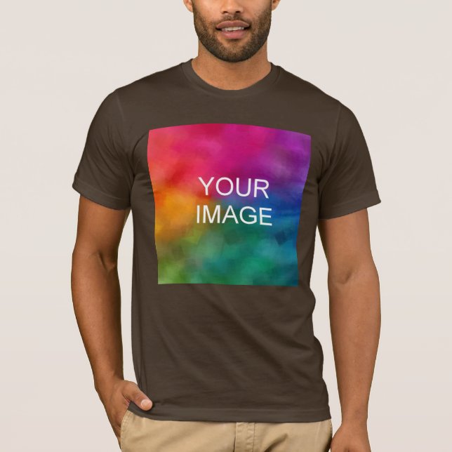 Customisable Brown Colour Template Add Image Logo T-Shirt (Front)