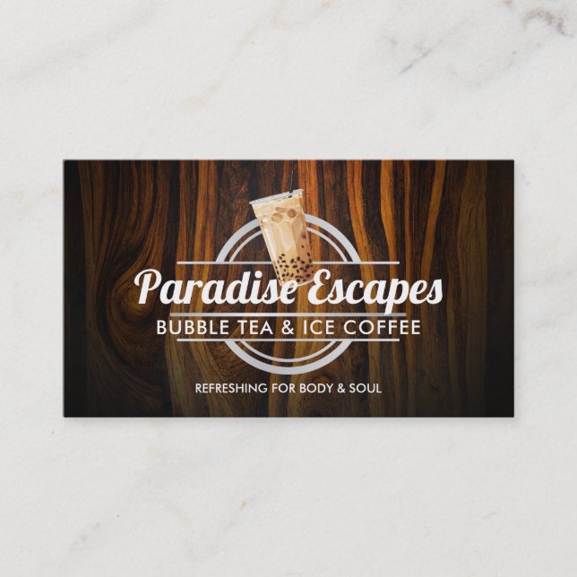 Customisable Bubble Tea logo business cards (Front)