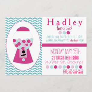 Customisable Bubblegum Party Invitation