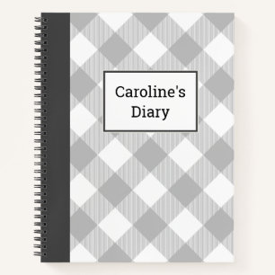 Customisable Buffalo Plaid Diary Notebook