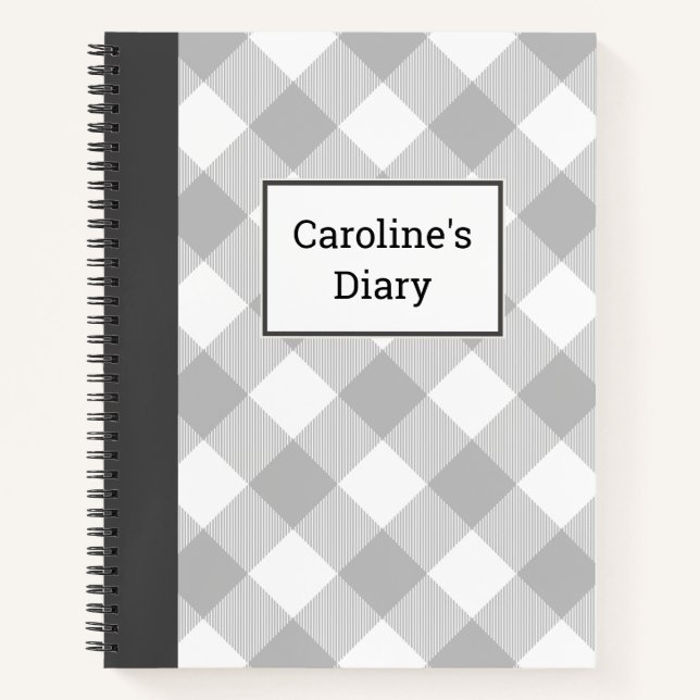 Customisable Buffalo Plaid Diary Notebook (Front)