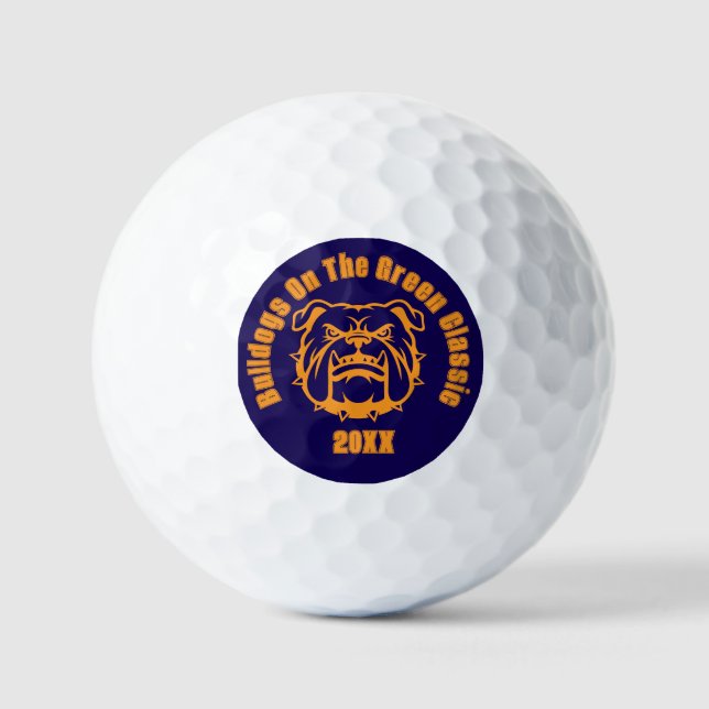 Customisable Bulldog School Mascot  Golf Balls (Front)
