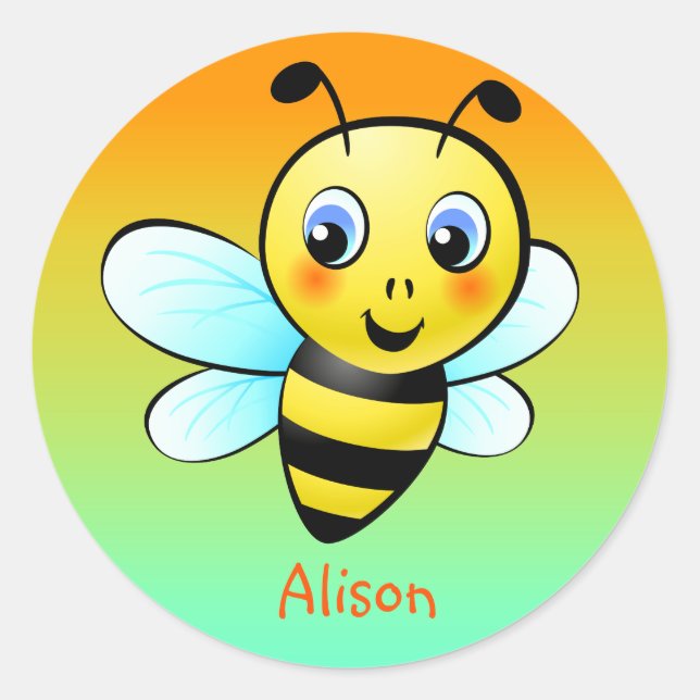 Customisable Bumblebee Classic Round Sticker (Front)
