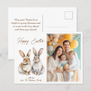 Customisable 🐇Bunny Bliss Greetings Holiday Postcard