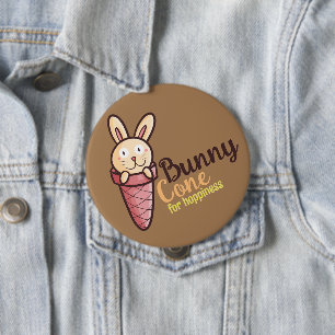 Customisable Bunny Cone 10 Cm Round Badge